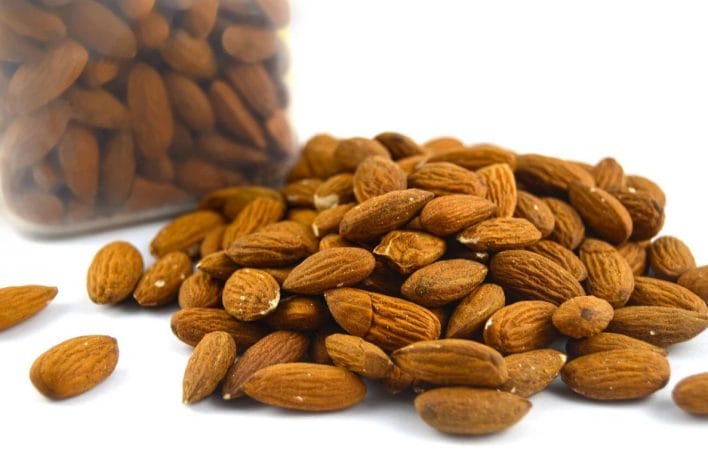 Almonds are rich in fiber and protein
