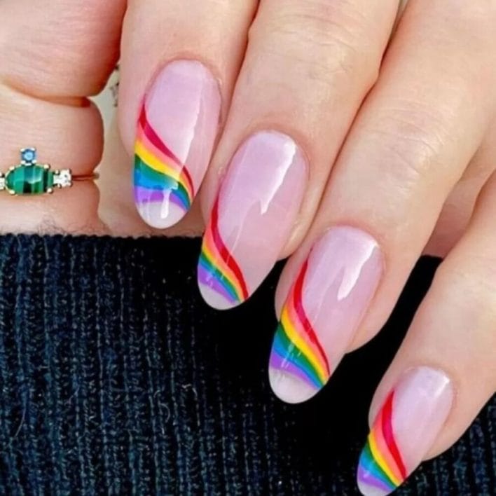 Pride flag nails